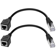 Ethernet Extension Cable 2Pack Ethernet LAN Male to Female Network 1FT/30CM CAT6 picture