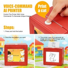 Ai Mini Printer, Portable Thermal Inkless AiVoice Sticker Printer for kids picture