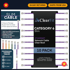 10-Pack Slim Cat6 Ethernet Cable 3ft Purple 28AWG High-Speed LAN Patch Cord picture