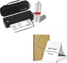 Printer & 3 Rolls Paper & 200 Sheets Fan-Fold Paper & Carry Case picture