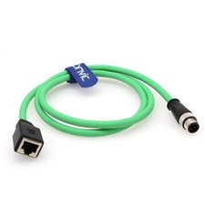 1M M12 4 Pin Male D-Code To RJ45 Female High Flex Cat6 Shielded Cable picture
