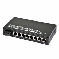 1 Pair 10/100M Fiber Optical Media Converter 8 RJ45 1 SC Singlemode Single Fiber picture
