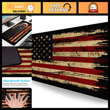 XL Retro American Flag Gaming Mouse Pad - Durable Stitching Edge Desk Mat picture
