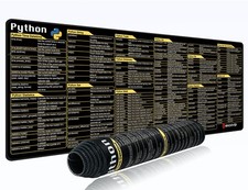 Python Commands Shortcuts Mouse Pad -80x30x0.2 cm Extended Large Cheat Sheet ... picture