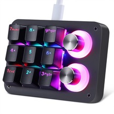 9Key Mechanical Numpad 2 Programmable Knobs LED Backlit Macro PC Keypad picture