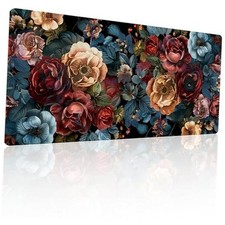 31.5”x11.8”Large Gaming Mouse Pad for Desk, Mouse Mat Vintage Chic Rose Flowers picture