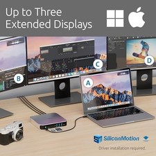 SILVER - KENSINGTON AD220S3 DUAL DISPLAY DOCK FOR ANY MACBOOK M1/M2/M3/M4 picture