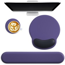 3 in 1 Ergonomic Mouse Pad and Keyboard Wrist Rest with Coaster Set-Purple picture