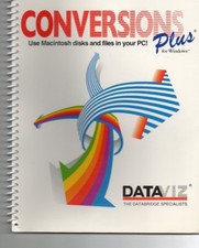 DataViz Conversions Plus for Windows Manual 1990s Spiral Bound Guide ONLY picture