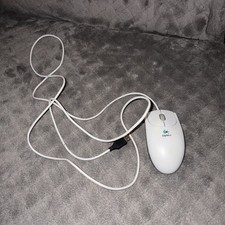 VTG White Logitech M-BJ58 Optical USB 2-Button Computer Mouse Scroll Wheel Plug picture