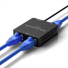 Rj45 Ethernet Splitter Rj45 Splitter High Speed 1000mbps Network 1 In 2 Out 2 D picture