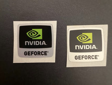 2 pcs NVIDIA GEFORCE Sticker  Label Decal  Badge 17mm x 18mm picture