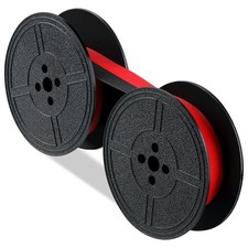 Typewriter Ribbon Twin Spool Red Black Ink Replacement for Most Machines 2 Pack picture