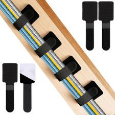 50PCS Adhesive Cable Ties Under Desk Reusable Cord Organizer Black Home Office picture