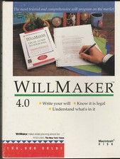 Willmaker 4.0 by Nolo Press ~  Macintosh ~ 3.5
