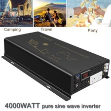 Power Converter 4000W Pure Sine Wave Inverter 12V 24V to 120V Car Truck Motor RV picture