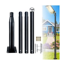 13ft Streetlight Pole, Black Galvanized Steel Outdoor Adjustable Light Column... picture
