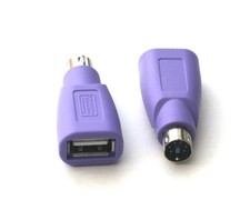 USB TYPE A Female to PS2 Mini DIN6 Male Keyboard Adapter Purple picture