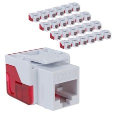 ICC CAT6 Keystone Jack with Inline IDC No Pair Split Wiring Pack of 25, White picture