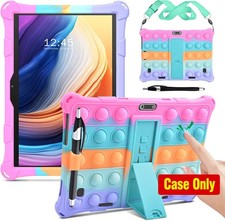 Case for 10.1 inch Tablet, Multi-Angle Stand, Rainbow Silicone Cover picture