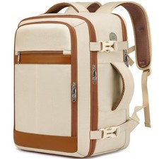 EZUOLA Travel Backpack for Women, Carry On Flight Large-25L, Beige picture