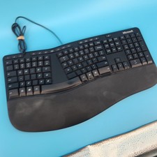 Microsoft Ergonomic Keyboard 1878 LXM-00001 USB Black Tested Working picture