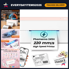 High-Speed Thermal Label Printer, 241H, 20 Labels, Portable, Easy Setup, Fast Pr picture