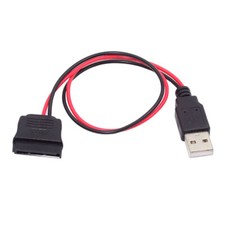 Cablecy DC 5V USB to SATA 15Pin Power Cable for 2.5 inch SATA HDD SSD 5V 2A Max picture