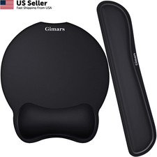 Gimars Upgrade Enlarge 2-piece set (keyboard rest+mouse pad with rest), Black picture