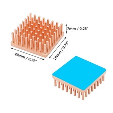 Pure Copper Heatsink for PCB SSD Chip Raspberry Pi cooling 20x20x7mm picture