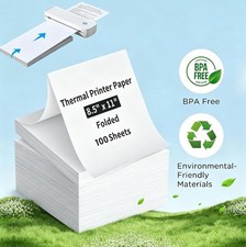 100 Sheets Thermal Printer Paper 8.5 x 11 US Letter Size For Portable Printer picture