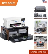 Multi-Purpose Printer Stand with Drawer and 2 Shelves - Home Office Essential picture