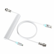 Mambasnake C01 RGB Coiled Keyboard Cable White Laptop Durable Pure Copper Fast picture