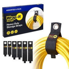 Heavy-Duty Wrap-It Storage Straps - Assorted 6-Pack picture