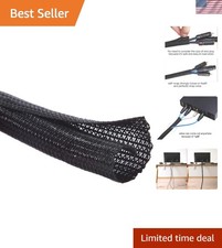 25ft - 3/8 inch Cord Protector Wire Loom Tubing Cable Sleeve Split Sleeving F... picture