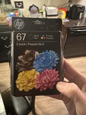 Brand New HP 67 Black Tri-Color Ink Cartridges 2 Pack Combo Hewlett Packard 3/28 picture