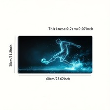 1 Large Esports Gaming Mouse Pad | Blue Tech-Inspired Soccer Player Dynamic Pa picture
