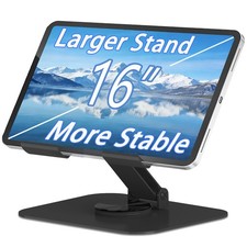 TAPMEI Large Metal Tablet Stand 360° Rotation for 4-16” Tablet, Black picture