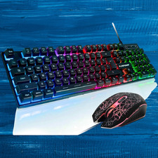 RGB Gaming Keyboard and Mouse Combo Wired USB LED Backlit for PC PS4 Xbox picture