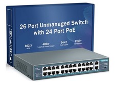 Yuanley 24 Port PoE Switch with 2 Gigabit Ethernet, 26 Port Unmanaged | New Open picture