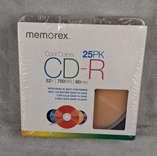 NEW Memorex Cool Colors CD-R 52X 700MB 80 min 25PK Snap Container picture