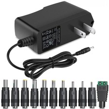 DC12V Power Supply 1A 12V AC Adapter with 11 Changeable DC Plug Tips... picture
