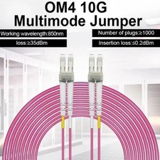 [2pcs]1‑10M LC UPC‑LC UPC Duplex OM4 50/125 Fiber Patch Cord LSZH 40G/100G picture