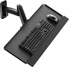 Keyboard Tray Wall Mount,Sit-Stand 26 Inch Keyboard and Mouse Stand,Black | Heig picture