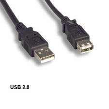 Kentek Black 15' USB 2.0 A Extension Cord Male/Female 480 Mbps Data Sync Charge picture
