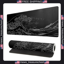Japanese Large Mouse Pad Extended 11.8x31.5 Inch Gaming Desk Mat Black picture