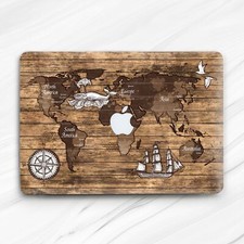 Vintage Wood print World Map Aesthetic Hard Case For Macbook Air 13 15 Neo Pro picture