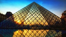 Landscape louvre paris sunlight architecture pyramid Custom Gaming Mat Desk picture