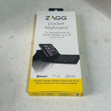 ZAGG Pocket Keyboard Foldable Wireless Bluetooth for Smartphones Tablets Black picture