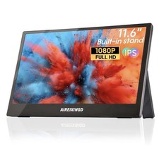 Portable Monitor 11.6'' 1080P FHD Weighs 450g, Portable Monitor for Laptop wi... picture
